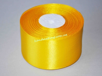 Лента атласная 5см золотисто-желтая 8012 (32,9м)