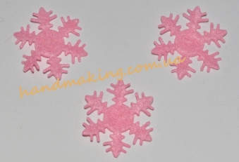 Снежинка из фетра 25мм розовая