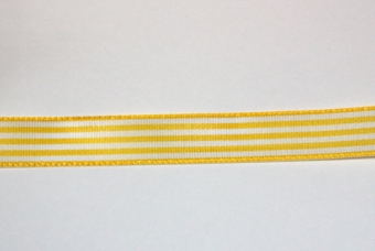 Лента двухсторонняя полосатая 13мм золотисто-желтая