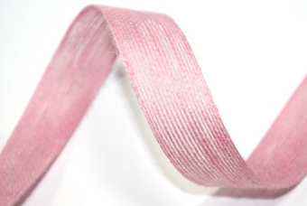 Джутовая лента-мешковина 25мм розовая