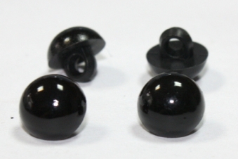 Глазки-пуговки с петелькой черные 9мм