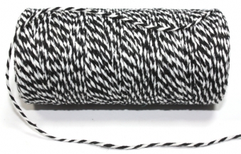 Шнур хлопковый 1,8мм черно-белый