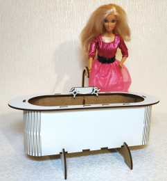 Мебель для кукол "Ванна" 26*10*15см белая