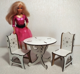 Мебель для кукол "Стул" 15,5*6*9см белый
