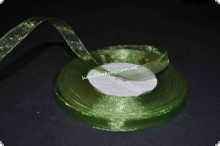 Лента из органзы 1,3см зелено-оливковая