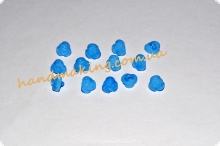 Пластиковая пуговица "роза" 11мм голубая