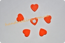 Деревянное сердце на клеевой основе 18мм оранжевое
