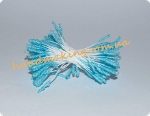 Тычинки на нитке сахарные тонкие голубые