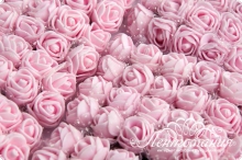 Розы из фоамирана с фатином 2см розовые, 12шт