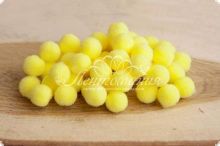 Бусина-помпон бархатная 10мм Light yellow 35, 50шт