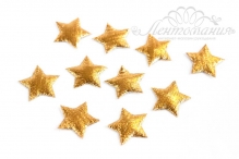 Звёзды тканевые 19мм, цвет золото, набор 10шт