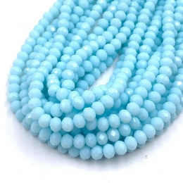 Намистини кришталеві 6*4мм непрозорі Lake blue, 10шт