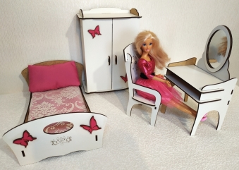 Мебель для кукол "Трюмо" 25*16*9,5см белое