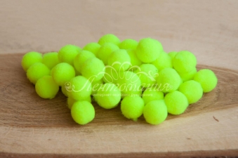 Бусина-помпон бархатная 10мм Fluorescent yellow 30