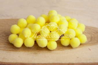 Бусина-помпон бархатная 10мм Light yellow 35