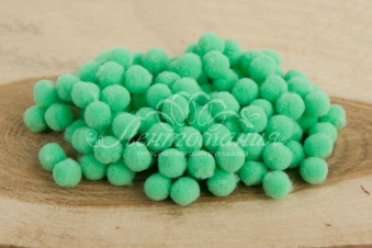 Помпони велюрові 8мм Mint 09, 50 штук