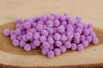 Бусина-помпон бархатная 8мм Light purple 26, 50шт.