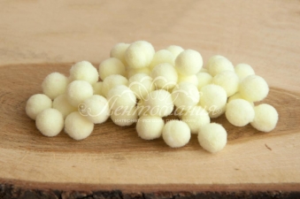 Бусина-помпон бархатная 10мм Milk yellow 10, 50шт