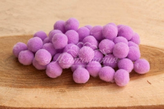 Помпони велюрові 10мм Light purple 26, 50шт