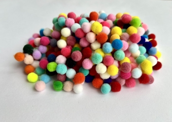 Помпони велюрові 8мм Mixed colors, 50шт