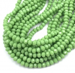 Намистини кришталеві 6*4мм непрозорі Light green, 10шт