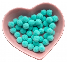 Помпони велюрові 8мм Lake blue 04, 50 штук