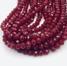 Намистини кришталеві 6*4мм непрозорі Wine red, 10шт