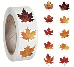 Наліпки для пакування Осінні листочки, набір 10 штук