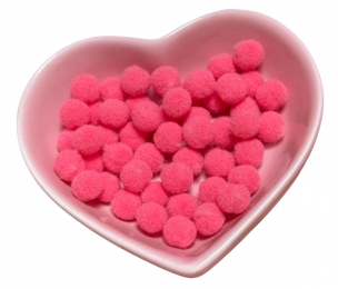 Помпони велюрові 8мм Rose red 14, 50шт