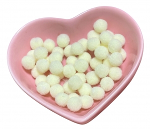 Помпони велюрові 8мм Milk yellow 10, 50шт