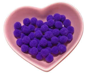 Помпони велюрові 8мм Dark purple 32, 50 штук