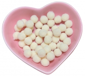 Помпони велюрові 8мм Cream 44, 50шт