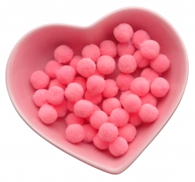 Помпони велюрові 8мм Candy pink 37, 50 штук