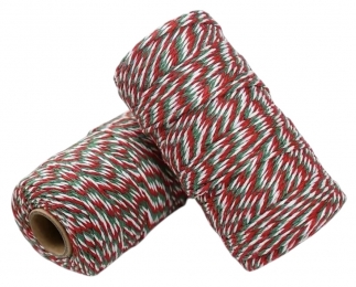 Шнур бавовняний 1,8мм новорічний, 100м