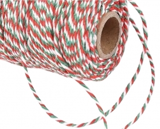 Шнур бавовняний 1,8мм новорічний, 100м