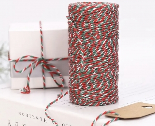 Шнур бавовняний 1,8мм новорічний, 100м