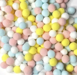 Набір велюрових помпонів 2см Пастельний мікс, 20 штук