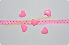 Серединка для бантика "сердце розовое" 16*13мм