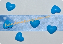 Серединка для бантика "сердце голубое" 16*13мм