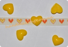 Серединка для бантика "сердце желтое" 16*13мм