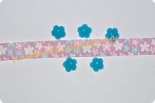 Серединка для бантика "цветок голубой" 14мм
