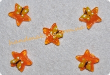 Звезда с бабочкой 18мм оранжевая