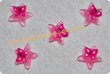 Звезда с бабочкой 18мм розовая