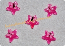 Звезда с бабочкой 18мм ярко-розовая