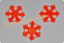 Снежинка из фетра 25мм оранжевая