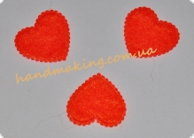 Сердце из фетра 20*19мм оранжевое