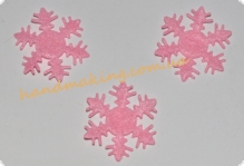 Снежинка из фетра 22,5мм розовая