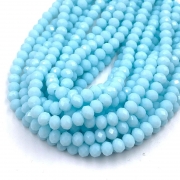 Намистини кришталеві 6*4мм непрозорі Lake blue, 10шт