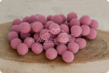 Бусина-помпон бархатная 10мм Bean pink 42