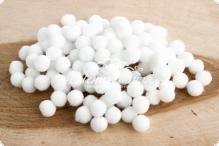 Помпони велюрові 8мм White milky 16, 50 штук